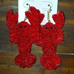 Beaded Crawfish Earrings